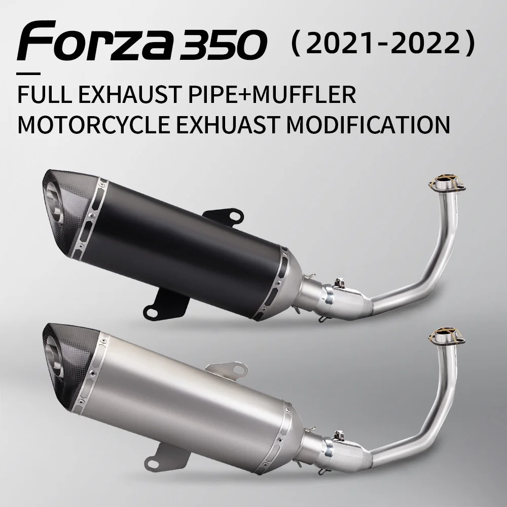 

For Honda Forza350 Forza350,NSS350, ADV350 Full Exhaust System Carbon Cover Muffler Front Connection Pipe 2021-2022