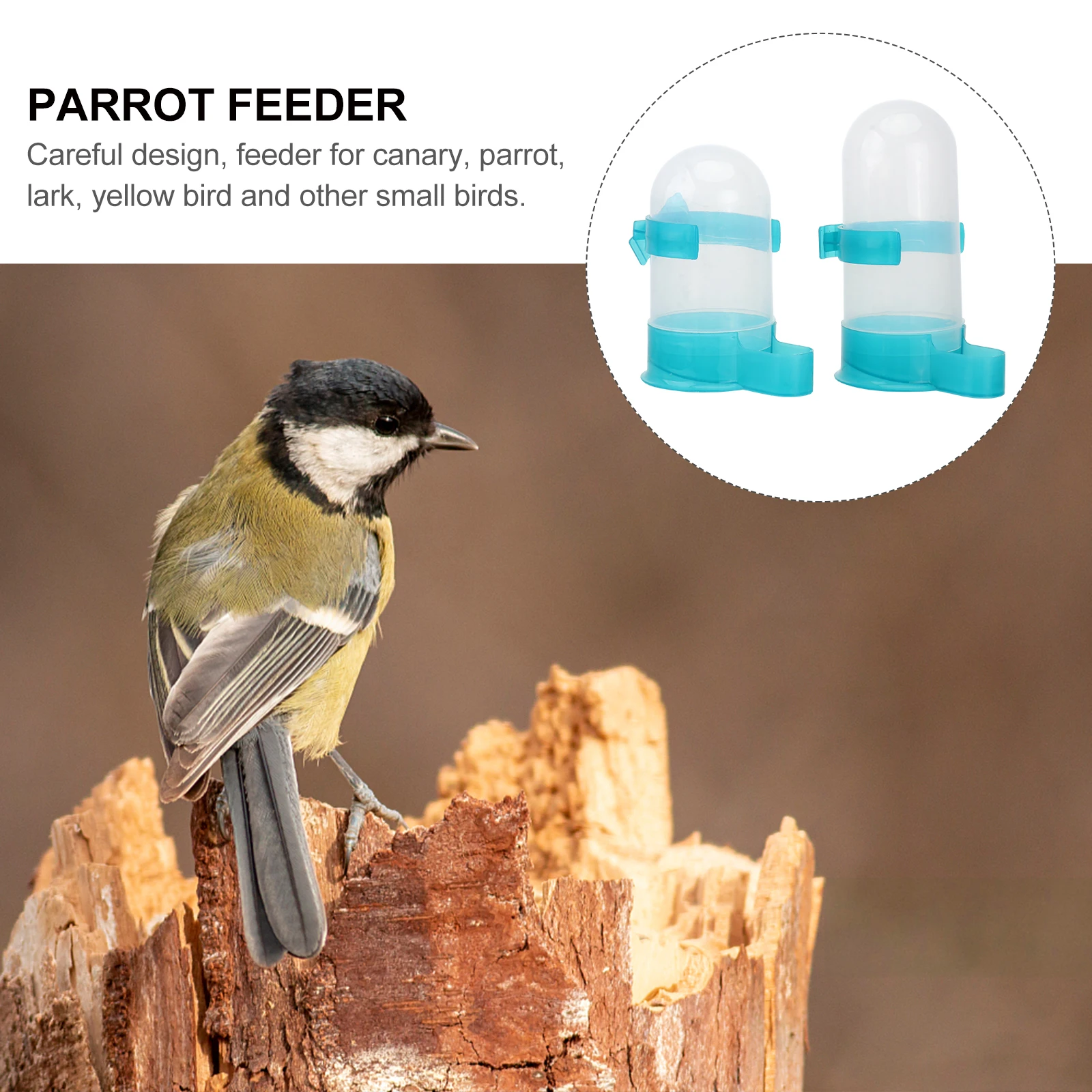 

2Pcs Automatic Feeder for Birds Plastic Drinking Fountain Bowl Easy Clean Smooth Surface Pet Supplies Water Tool
