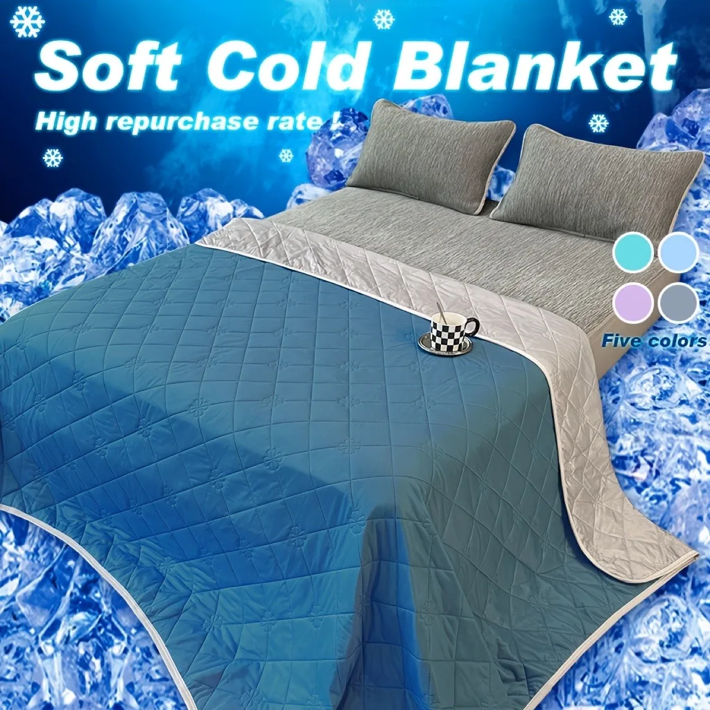 Cooling Blanket Hot Sleeper Summer Cooling Blanket Lightweight Air-cooled Comforter Heat Absorption Soft Breathable Smooth Quilt