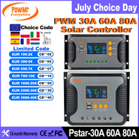 PowMr had 30A 60A 80A Solar Charge Controller for 12V 24V 36V 48V Battery With LED Screen USB 5V 2A PV V V out put Work Sliently