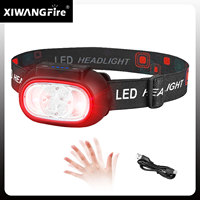 5 Modes Usb Rechargeable Headlamp IPX4 Waterproof Headlight Flashlights LED Head Lamp with Red Green Light for Outdoor Fishing