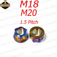 FLAWLESSTI Gr5 Titanium Rear Axle Swingarm Nut M18 M20x1.5 Pitch For Kawasaki Z800 Z900 ABS