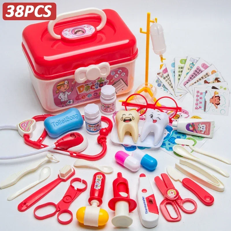 Conjunto médico para crianças fingir jogar meninas rpg jogos hospital acessório kit médico enfermeira ferramentas saco brinquedos para crianças presente