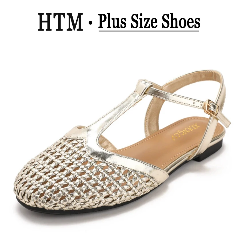 

sandalias de mujer Retro Hollowed Sandals for Women Sandals Back Strap Buckle Low Heel Shoes Woman Versatile Breathable Sandal