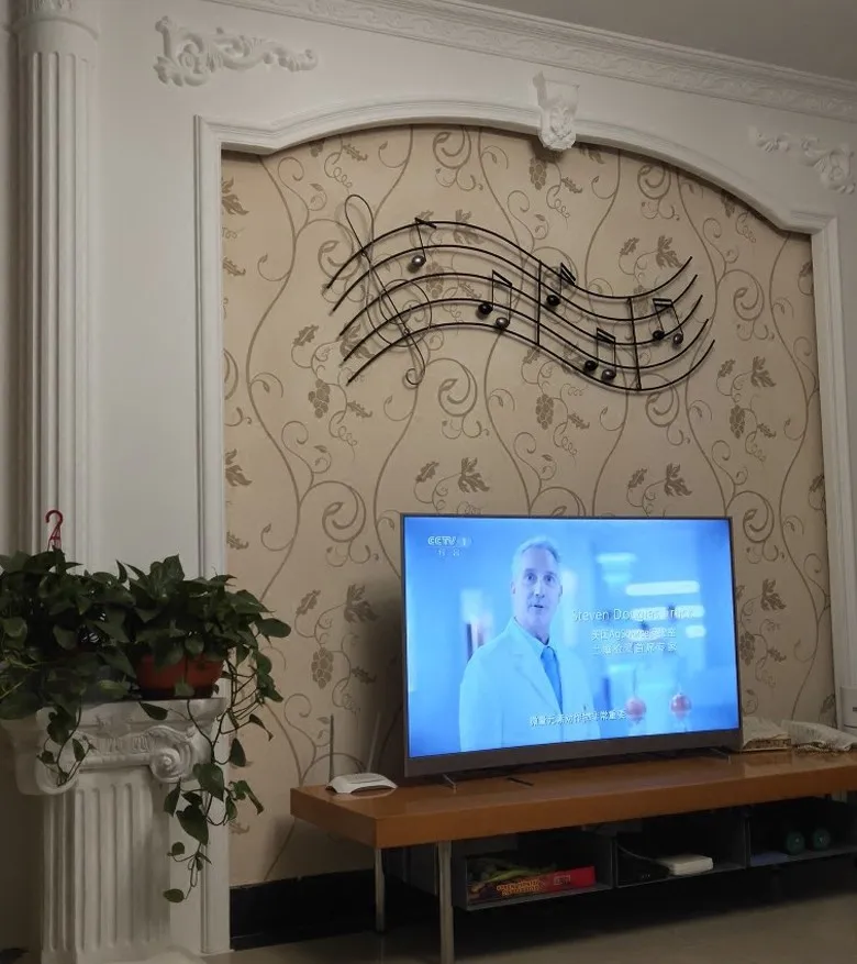 Art music note wrought iron wall decoration music note keyboard iron painting, home decoration wall decoration wall hanging meta