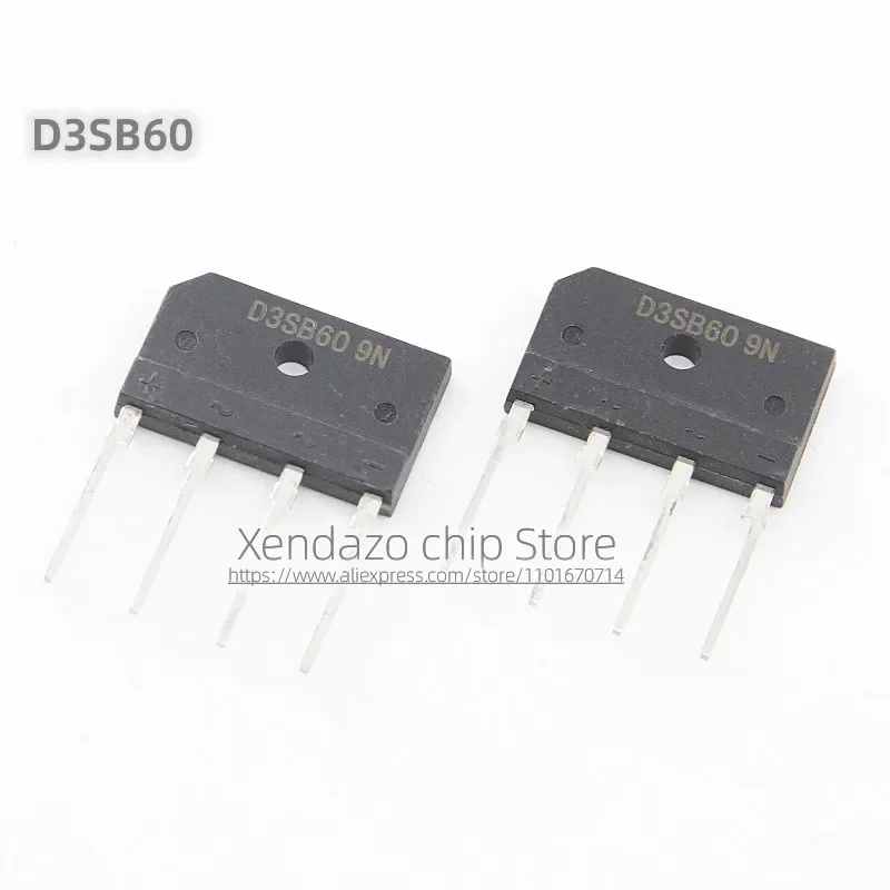 10pcs/lot D3SB60 3A 600V ZIP-4 package Original genuine Flat bridge single-phase rectifier bridge
