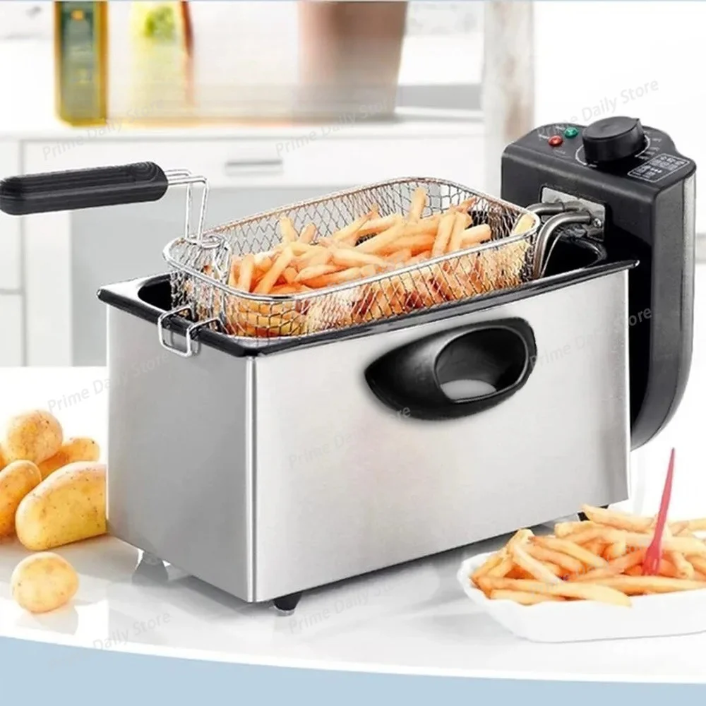 Electric Large‑Capacity Countertop Deep Fryer, Commercial Frying Pot for Street Venders, Fried Chicken and Fries