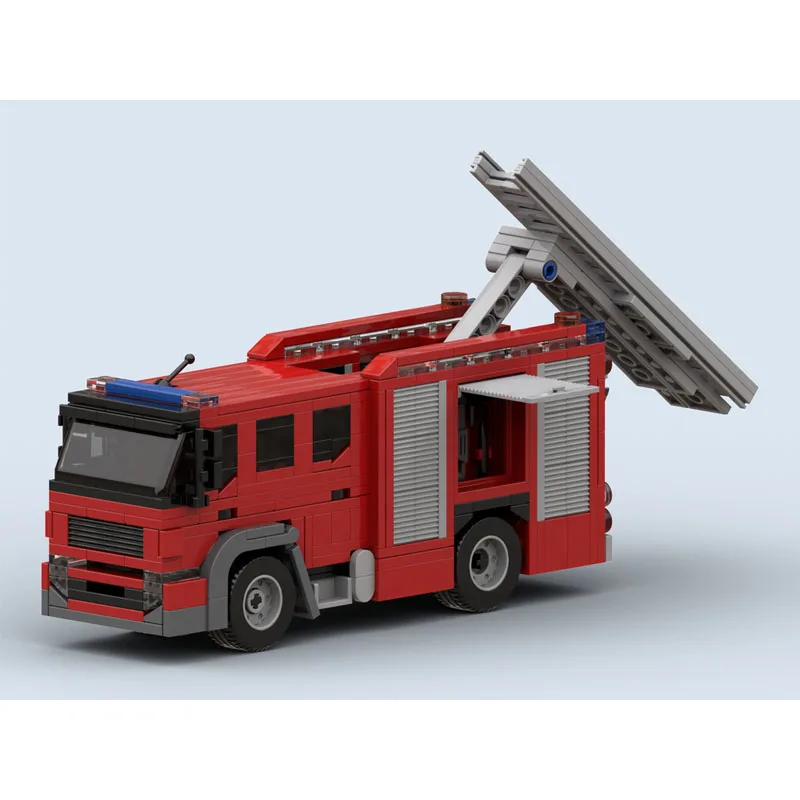 

MOC-40690 Модель пожарно-спасательной машины для городских дорог, конструктор из 498 деталей, подарок для мальчиков на день рождения или Рождество
