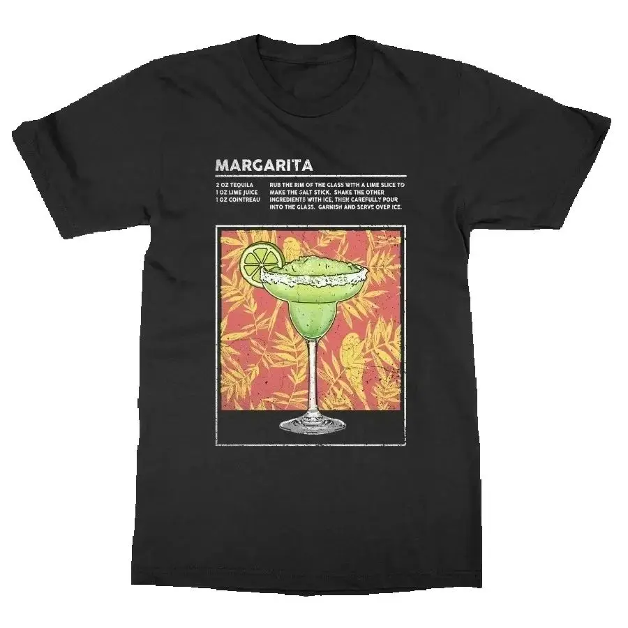 Mixed Drink Margarita Cocktail Happy Hour Liquor Bartender T-Shirt 100% Cotton O-Neck Summer Short Sleeve Casual Mens T-shirt