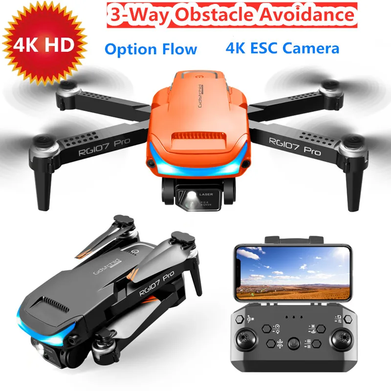 Mini 3-Way Obstacle Avoidance Drone RC Helicopter 4K Dual HD Camera Option Flow Professional Foldable Quadcopter Boy Gift RC Toy