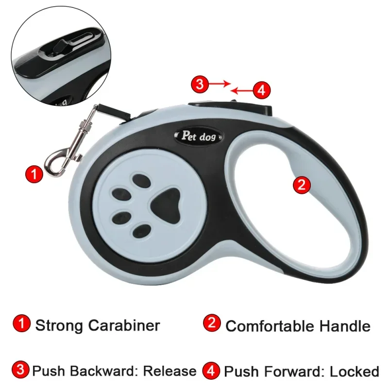 3m 5m Nylon Pet Dog Leash Automatic Telescopic Rope Outdoor Walking Traction Wheel for Small and Large Dogs and Cats Pet Collars