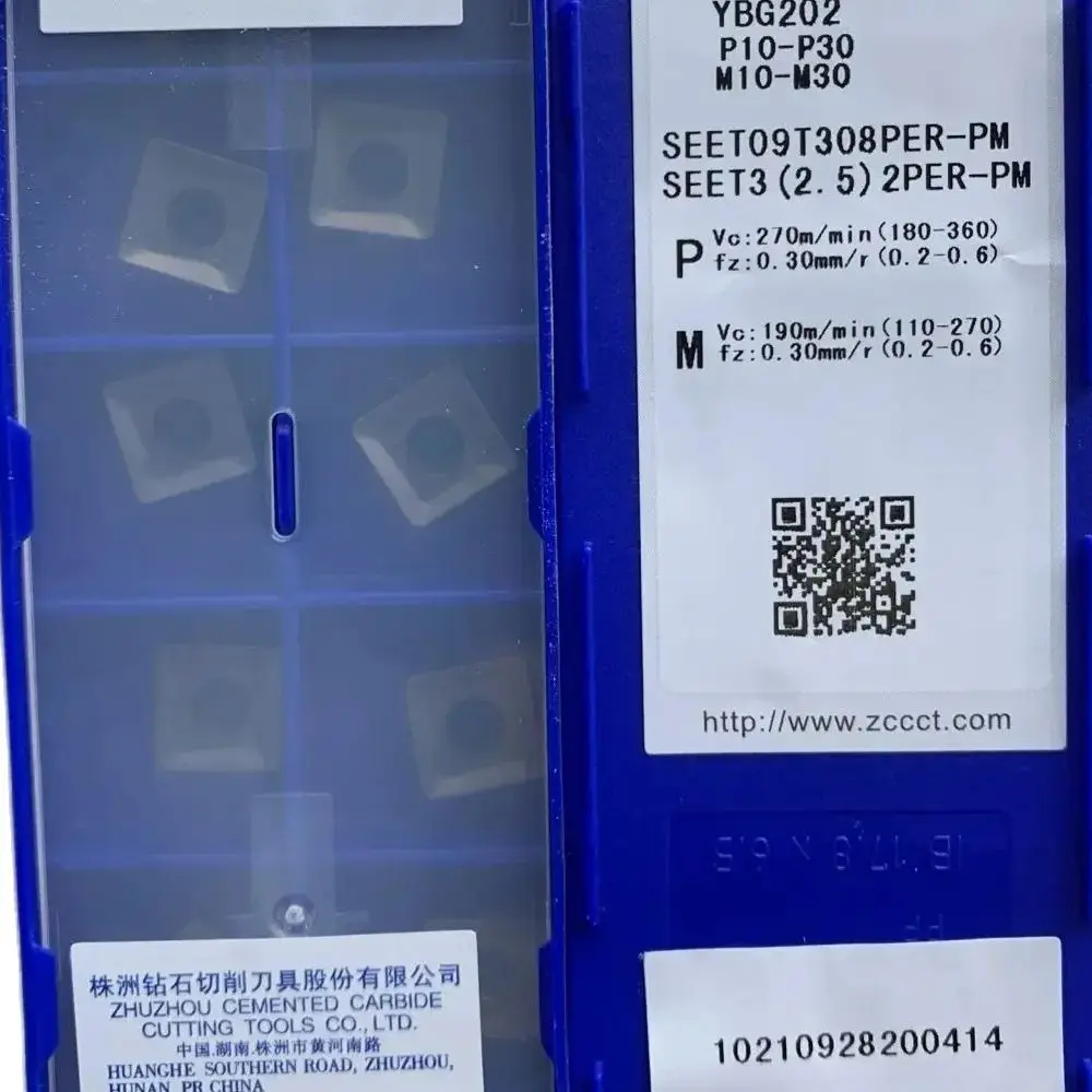 

ZCC SEET09T308PER-PM YBG202 YBD152 Indexable milling Face milling inserts for machining steel and stainless steel SEET