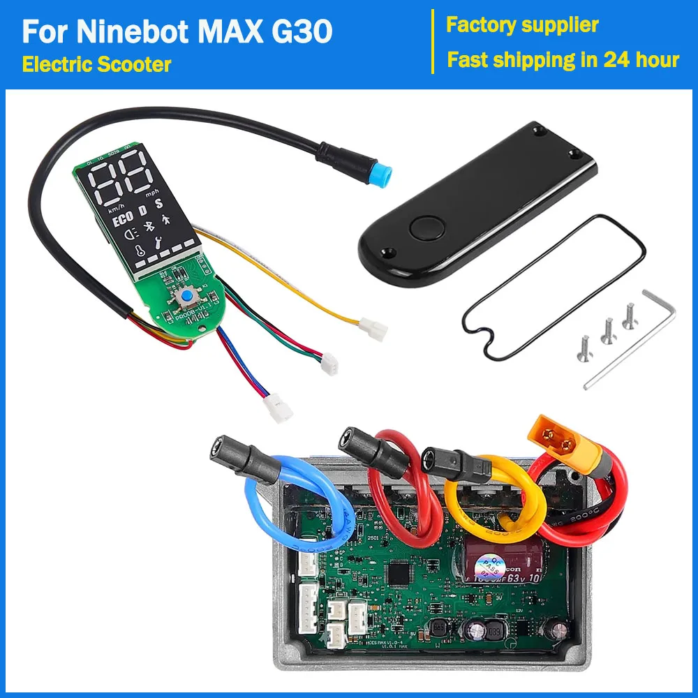Ersatzteile für die Steuerplatine und das Display-Modul für den Segway Ninebot MAX G30 Elektroroller, einschließlich des Steuergeräts und des Armaturenbretts.