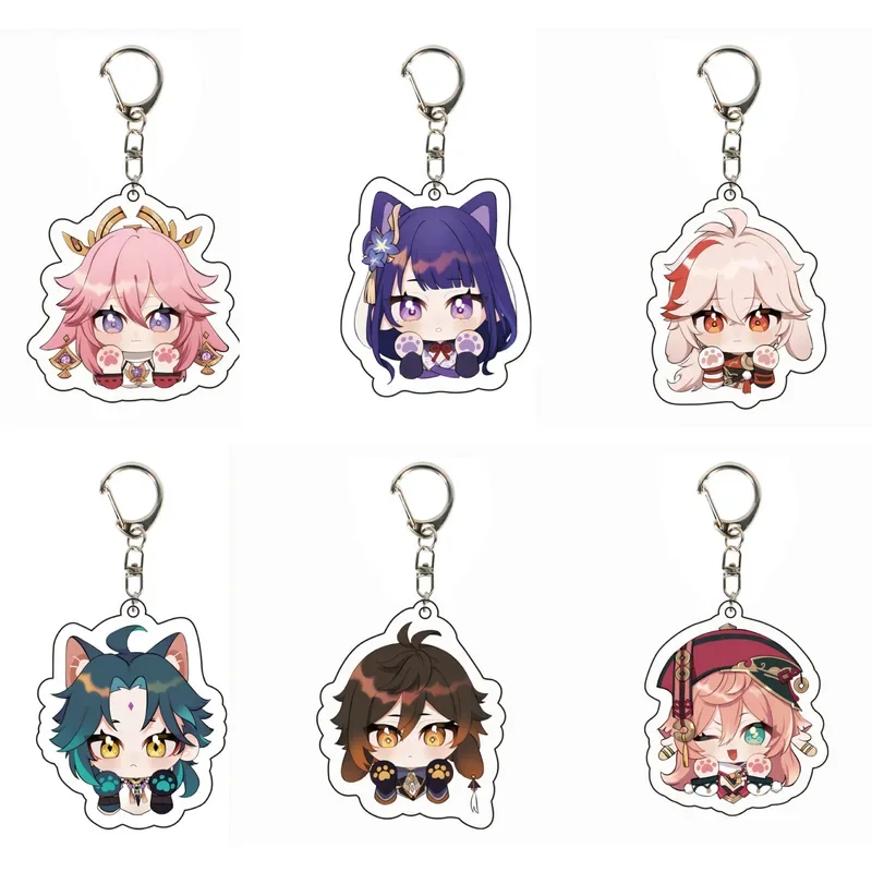 1Pcs  Anime Game Genshin Impact Xiao Yae Miko Iteresting Gift Cosplay Keyring  Backpacks Keychain Accessories Acrylic Key Chain