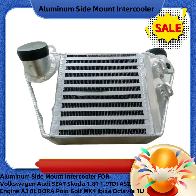 Intercooler de montaje lateral de aluminio para Volkswagen Audi SEAT Skoda 1,8 T 1,9 TDI ASZ motor A3 8L BORA Polo Golf MK4 Ibiza Octavia 1U