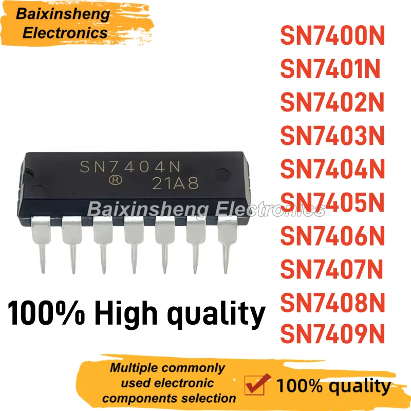 10PCS NEW SN7400N SN7401N SN7402N SN7403N SN7404N SN7405N SN7406N SN7407N SN7408N SN7409N DIP Input terminal four NAND gate chip