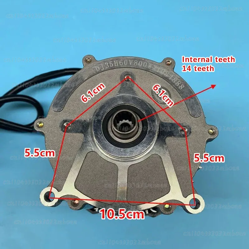 500W - 1000W Special Motor for Electric Three-wheel Vehicles 5-pin 14-tooth Differential Gear 48V 60V Pure Copper Motor image 3