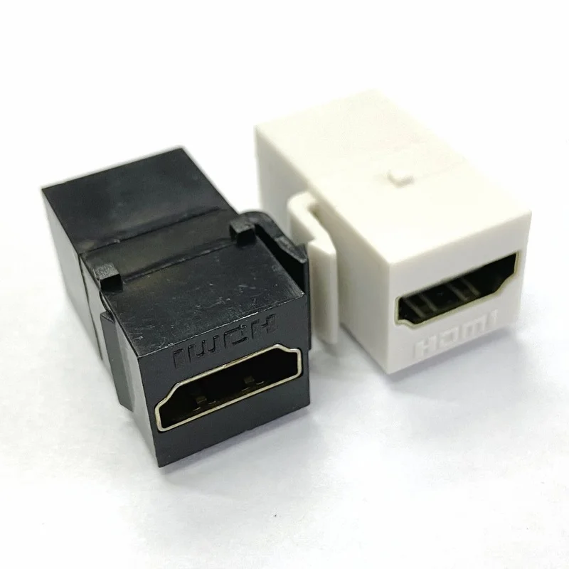 Straight HDMI-Compatible 1.4 Snap-in Female To Female F/F Keystone Jack Coupler Adapter for Wall Plate White