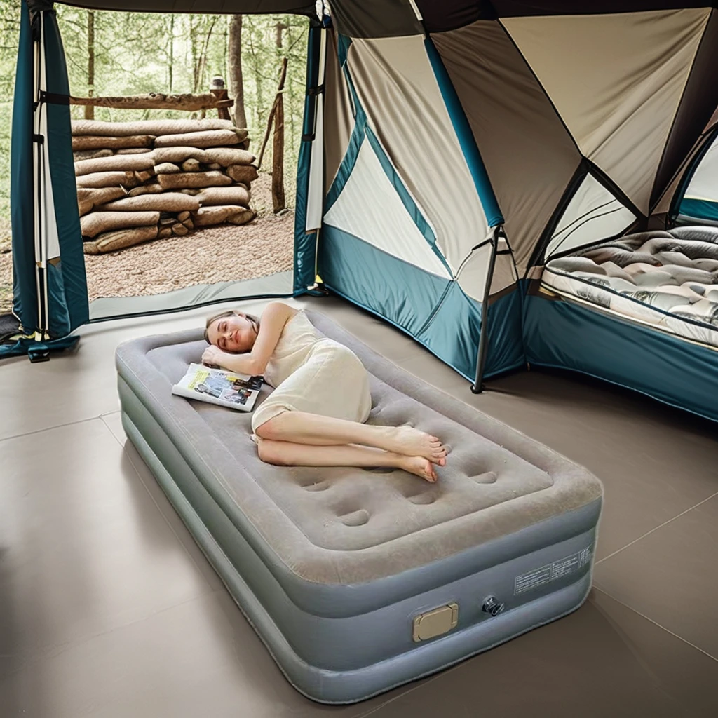 

Automatic Self-Inflating Air Bed with Built-in Pump Home Furniture Inflatable Mattress Convenient for Outdoor Activities