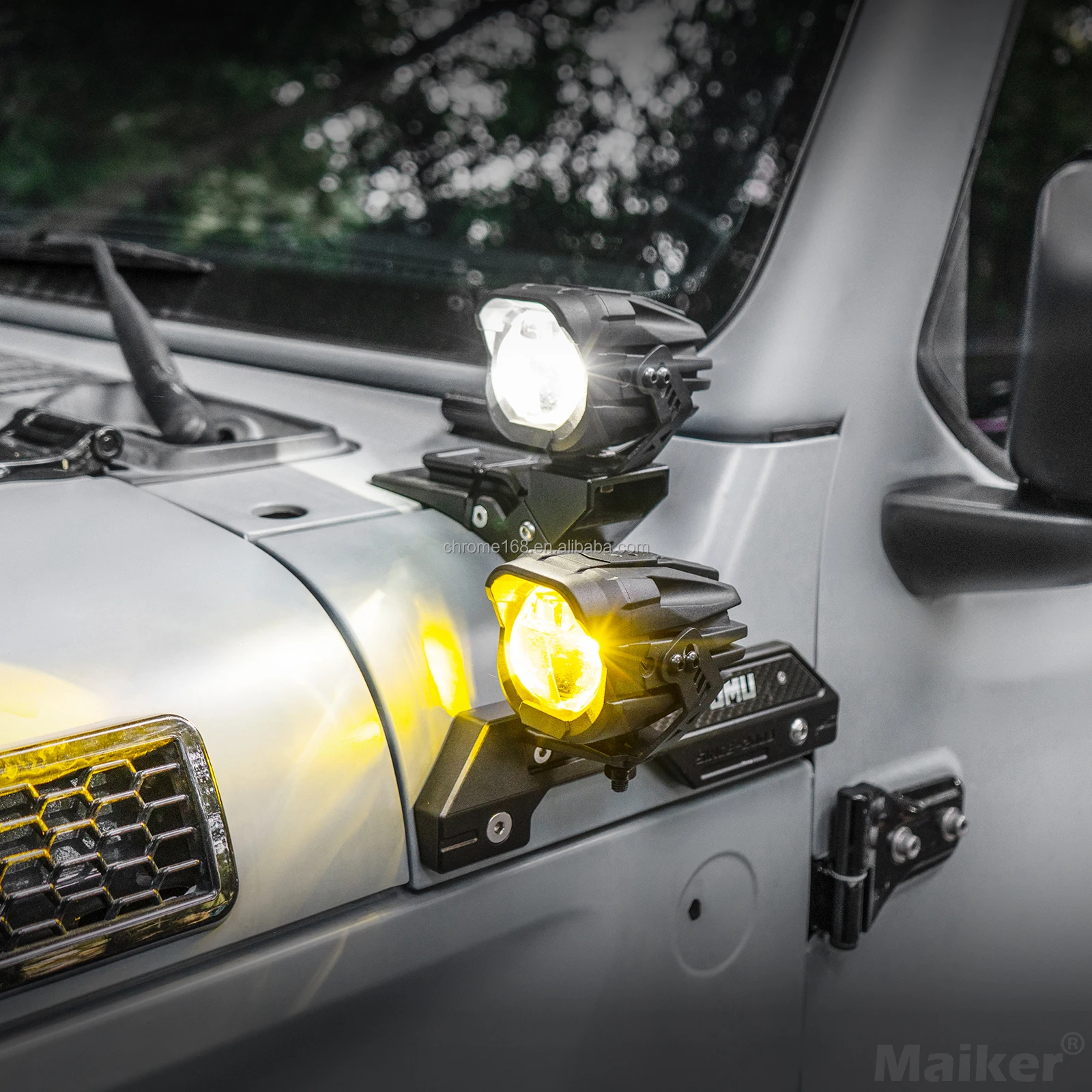 OMU 3'' A-pillar LED Light Low Beam 45W High Beam 64W With Wire Harness for Universal Model Spotlight Accessories view 2