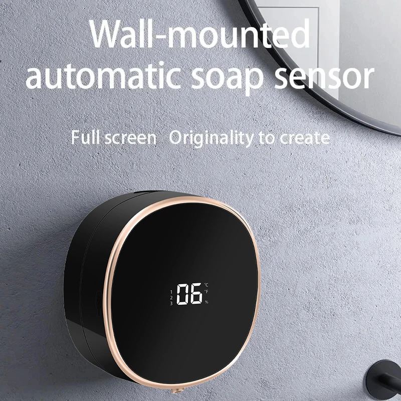 

300ML Wall-Mounted Intelligent Induction USB Rechargeable Round Automatic Soap Dispenser Touchless Infrared Hand Washing Machine