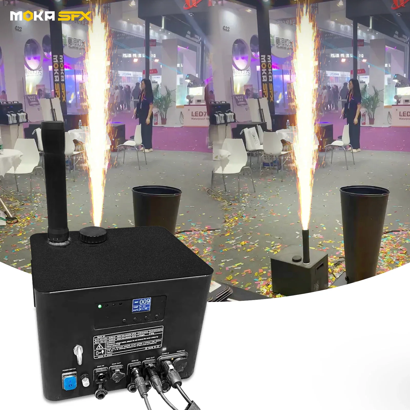 

MOKA SFX 4-10m Jet Spray Cold Fireworks DMX Cold Spark Sparkler Pyrotechnic Machinery Spark Machine for stage event