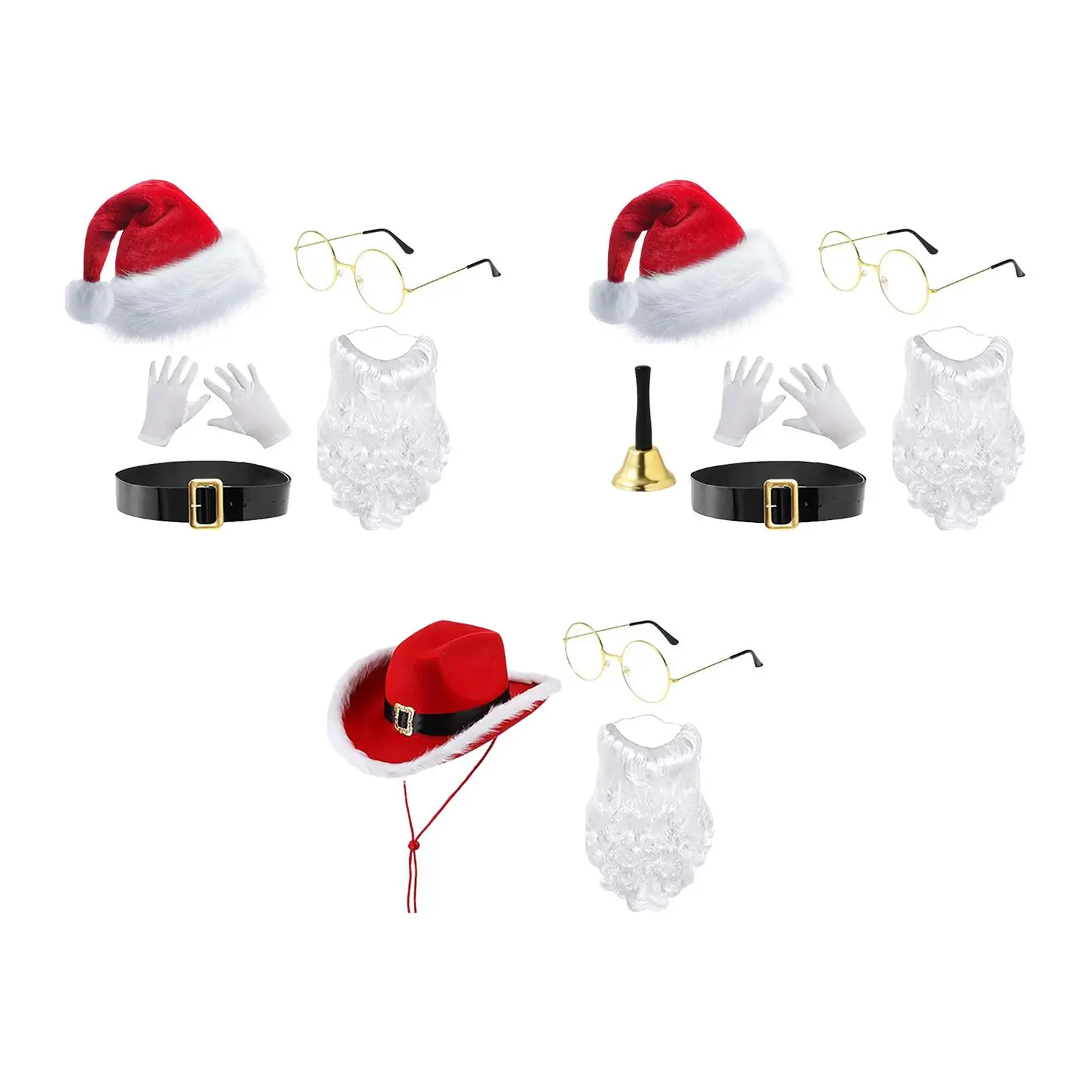 

Christmas Santa Costume Set Long Beard Men Women Comfortable Santa Beard and Hat