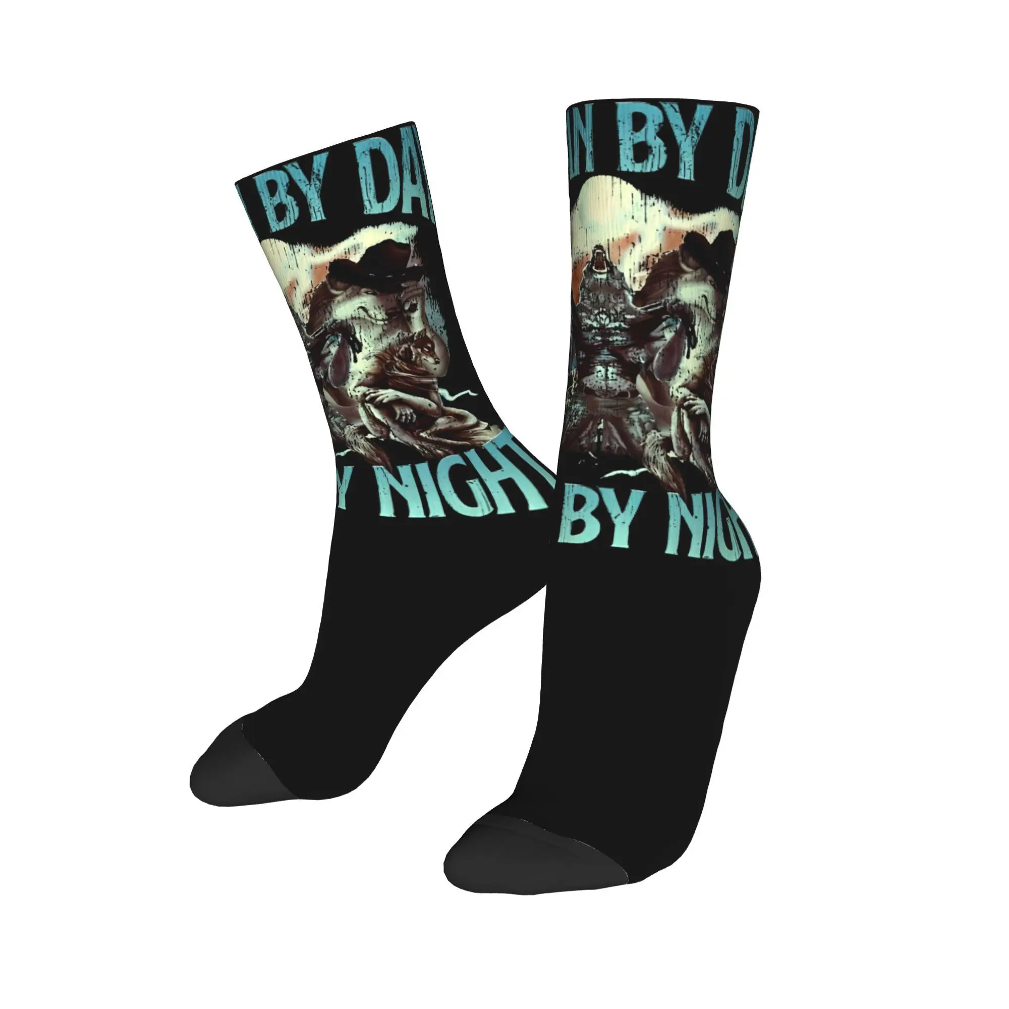 Unisex Vintage Human By Day Sigma By Night Bootleg Socks Breathable Casual Funny Wolf Socks Little Small Gifts