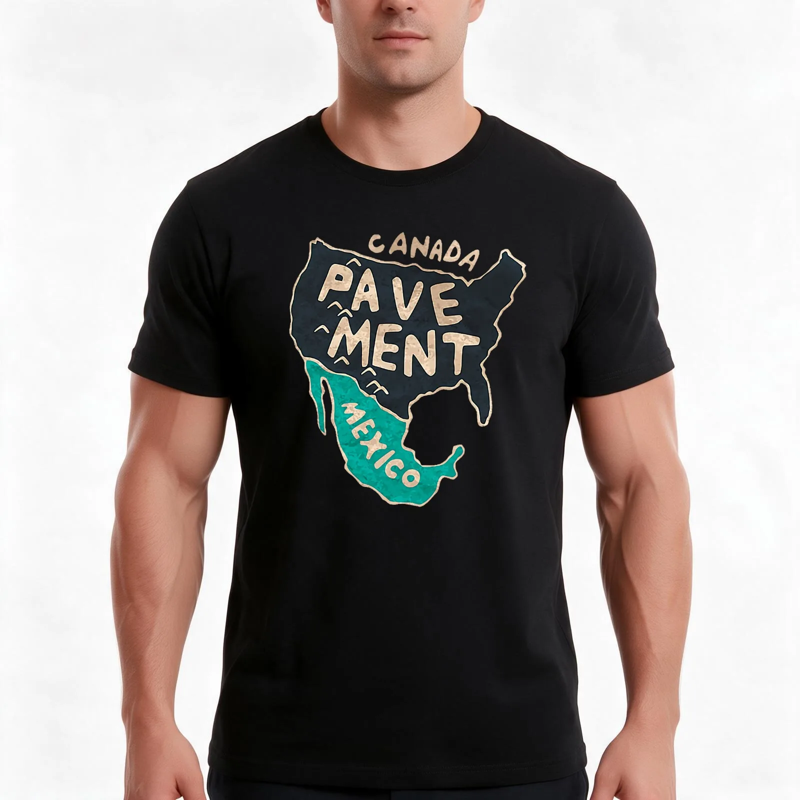 Pavement T-Shirt, Summer Casual Cotton Tee, Oversized Streetwear Tops, Vintage Graphic Print, Loose Fit Short Sleeve