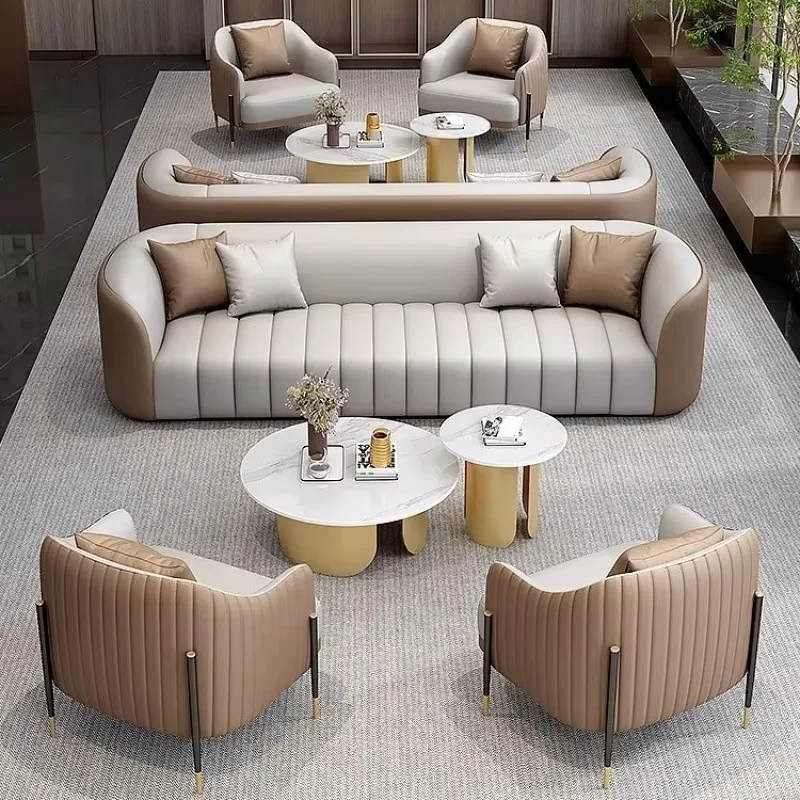 Modern Leather Three Seat Office Sofa for Hotel Lobby School Bedroom Living Room-Commercial Use