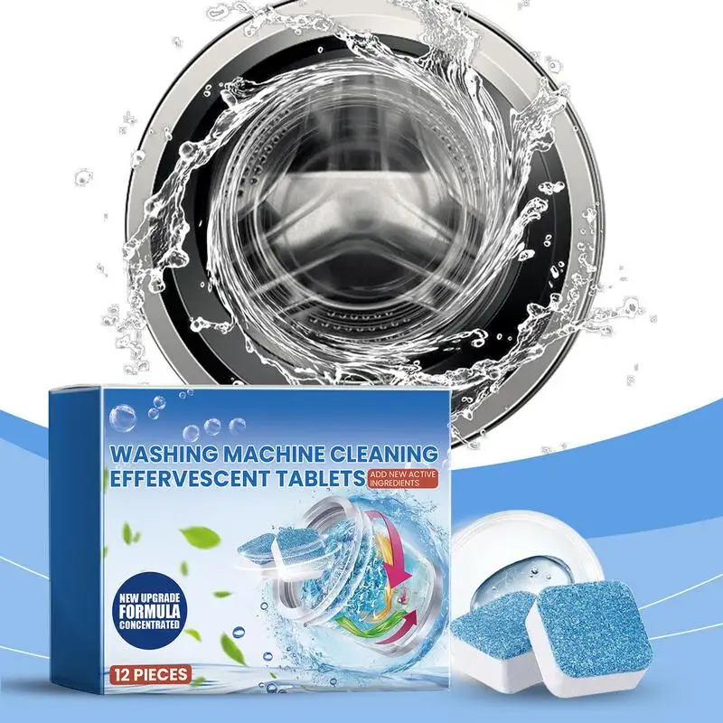 Washer Cleaner Tablets 12PCS/Box Washing Machine Cleaner Descaler Washing Machine Cleaner And Descaler Tablets For Clean Drum &