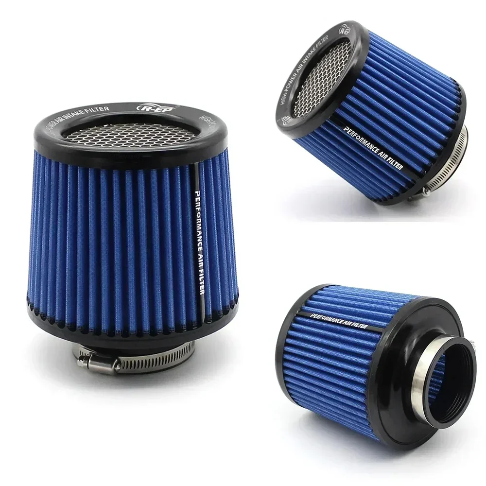 63MM 76MM 89MM 101MM High Flow Cold Cone Air Intake Filter 2.5\'\' 3\'\' Universal Car Air Filter Modification for Racing Sport Car