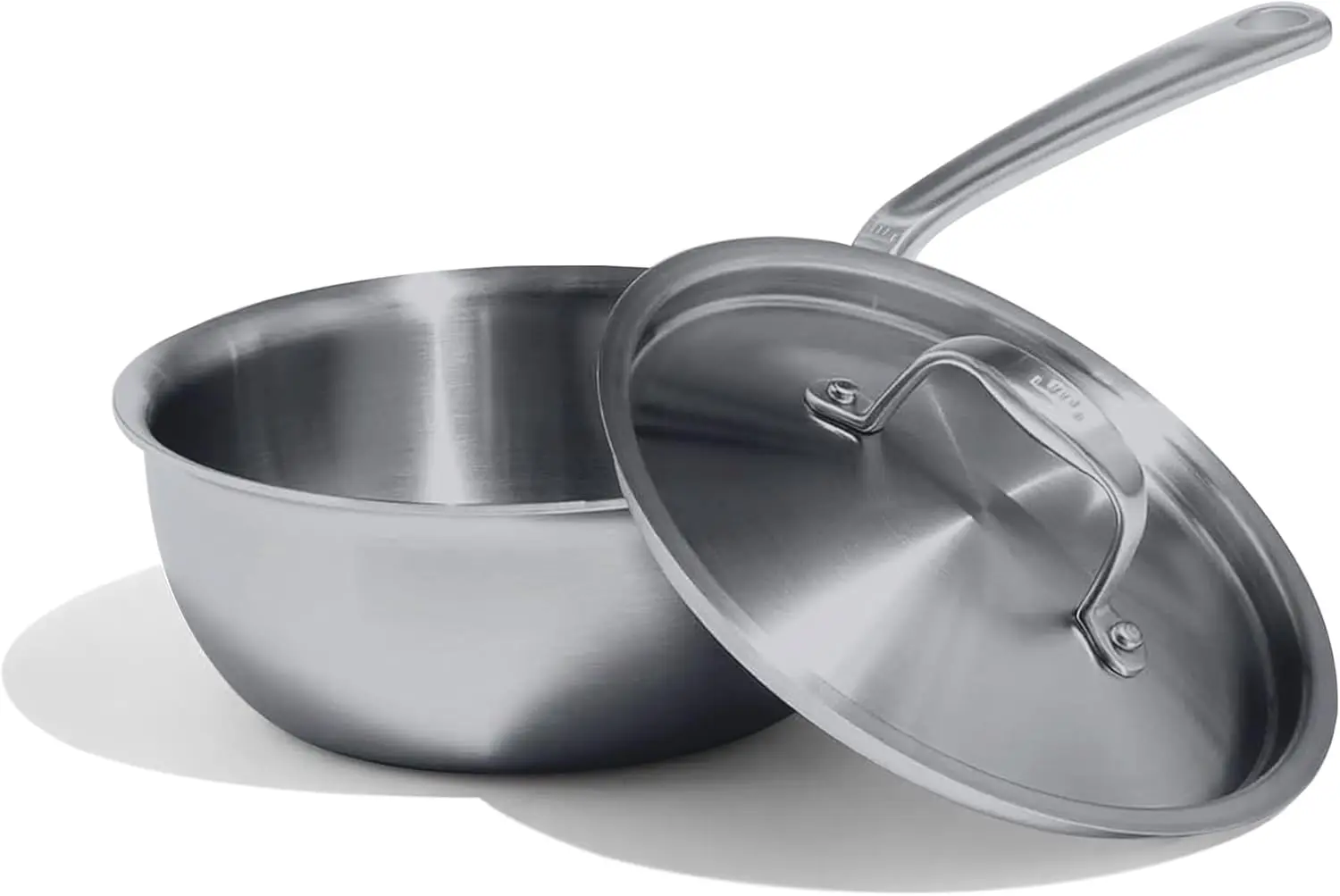 

2 Quart Stainless Steel Saucier Pan, 5-Ply Clad, Induction Compatible, Made in Italy