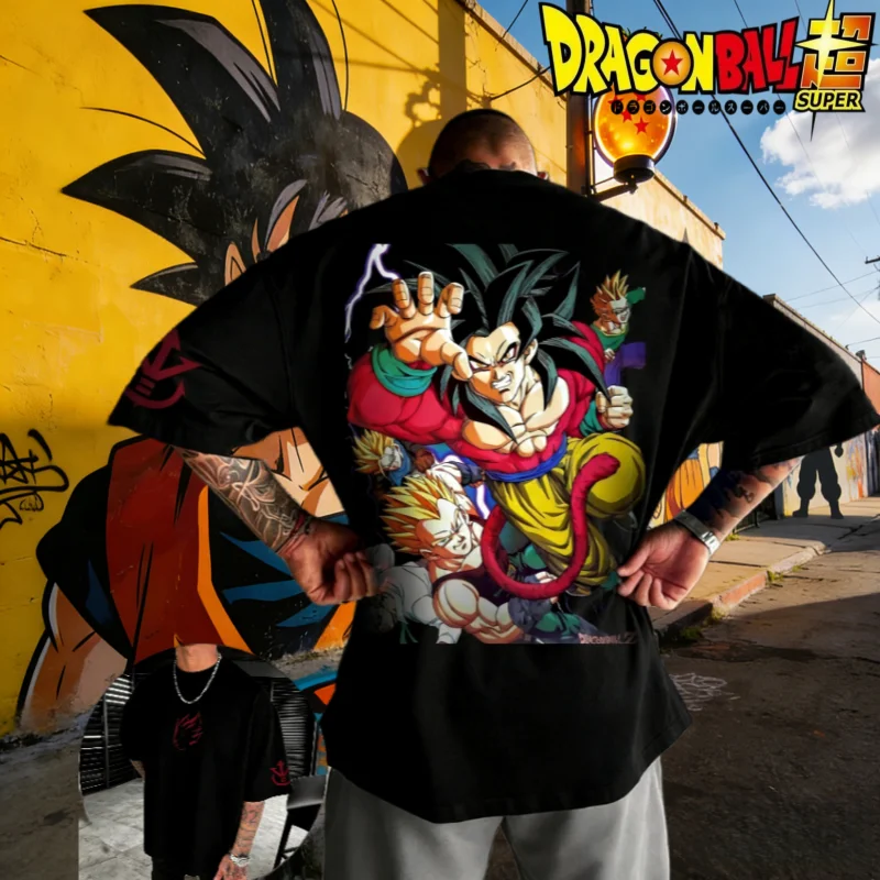 

2026 Summer Dragon Ball Gym T-Shirt for Men Women 100% Cotton Retro Goku Print Oversized Vintage Streetwear Casual Unisex Tee