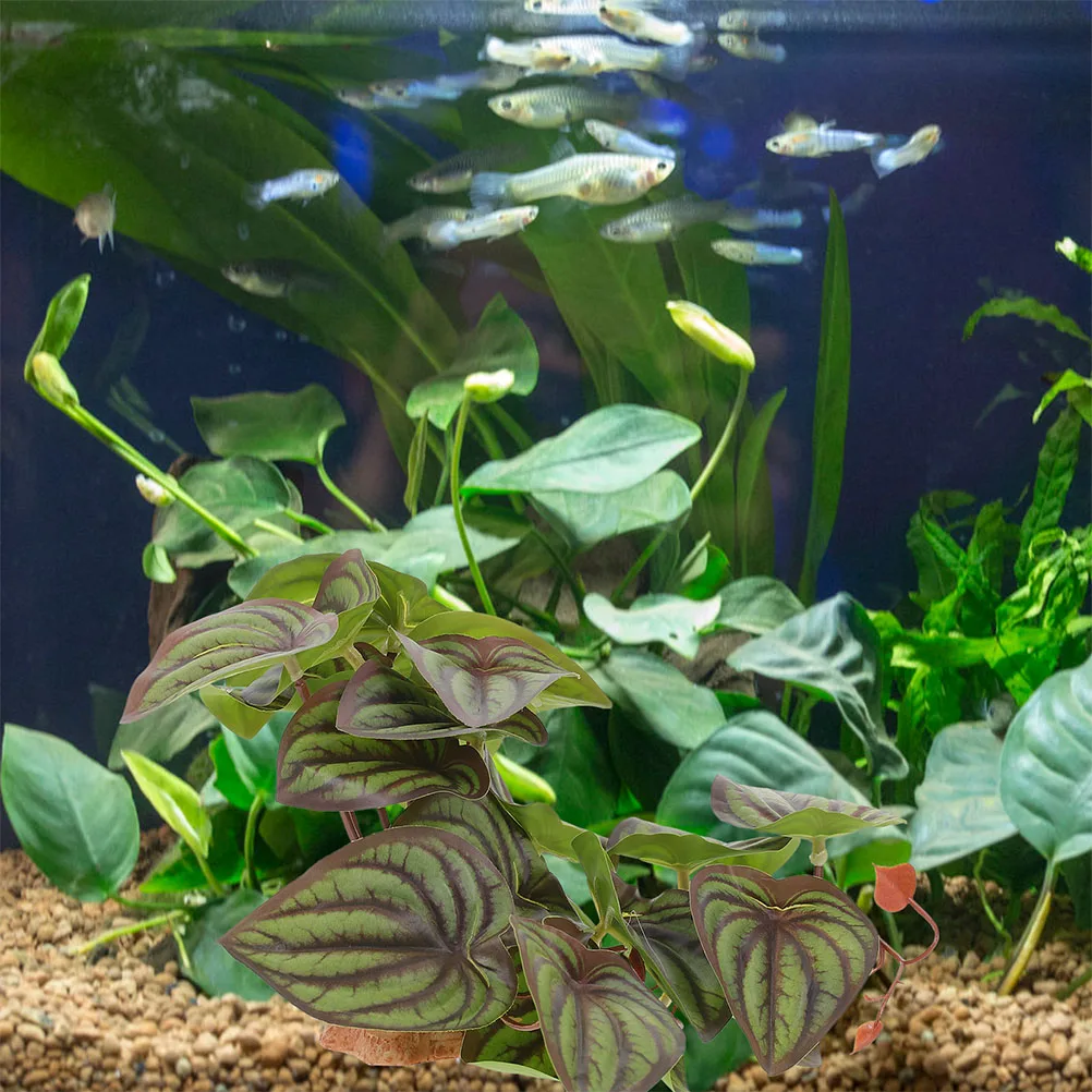 

2PCS Lifelike Reptile Habitat Decorative Plants Terrarium Landscape Safe Fish Tank Aquarium Supplies For Lizards Frogs