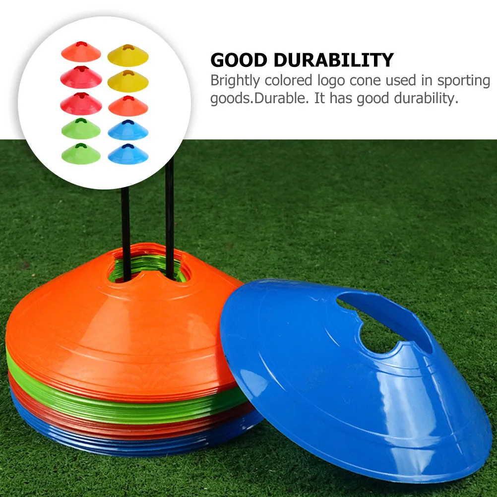 

20pcs Football Training Marker Obstacle Brightly Colored Durable Plastic Cones Sports Equipment For Soccer Roller Skating