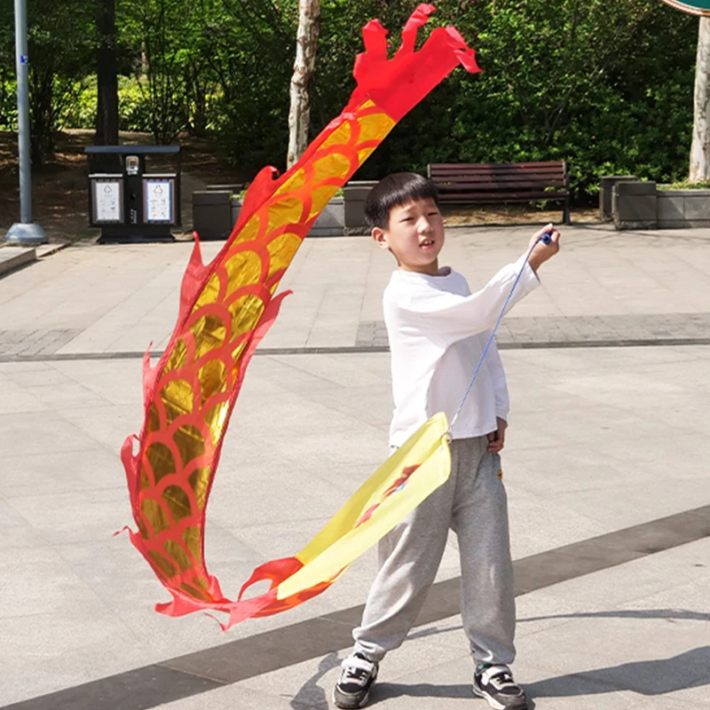 3M Kids Fitness Dragon Swing Dance Colorful Ribbon Student Stage Performance Dance Ribbon Swing Rod Dragon Dance Multi Style