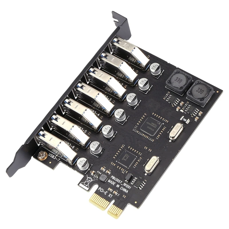 

USB 3.0 PCI-E Expansion Card Adapter 7 Ports USB 3.0 Hub Adapter External PCI-E Extender PCI Express Card For Desktop