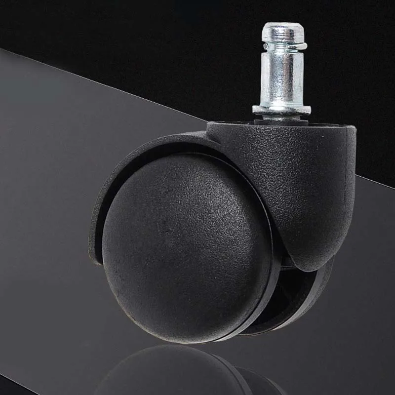 1 Pcs 2 Inch Caster Nylon Wheel Executive Chair Office 360 Degree Chair Swivel Rollers High Quality Stem Universal Mute Black