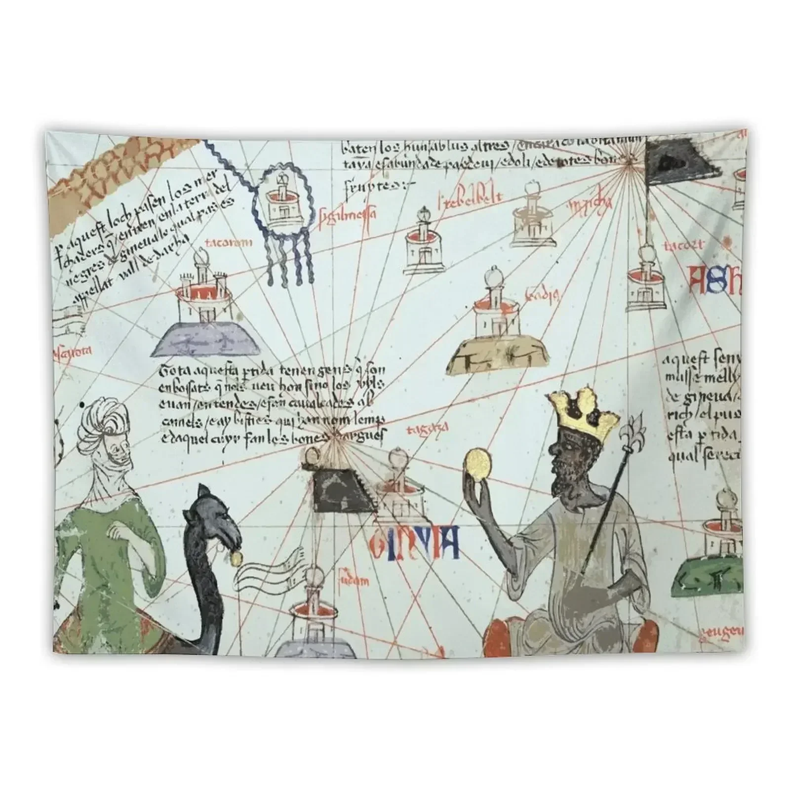 

Mansa Musa from the Catalan Atlas Tapestry Decoration For Rooms Wall Carpet Tapestry