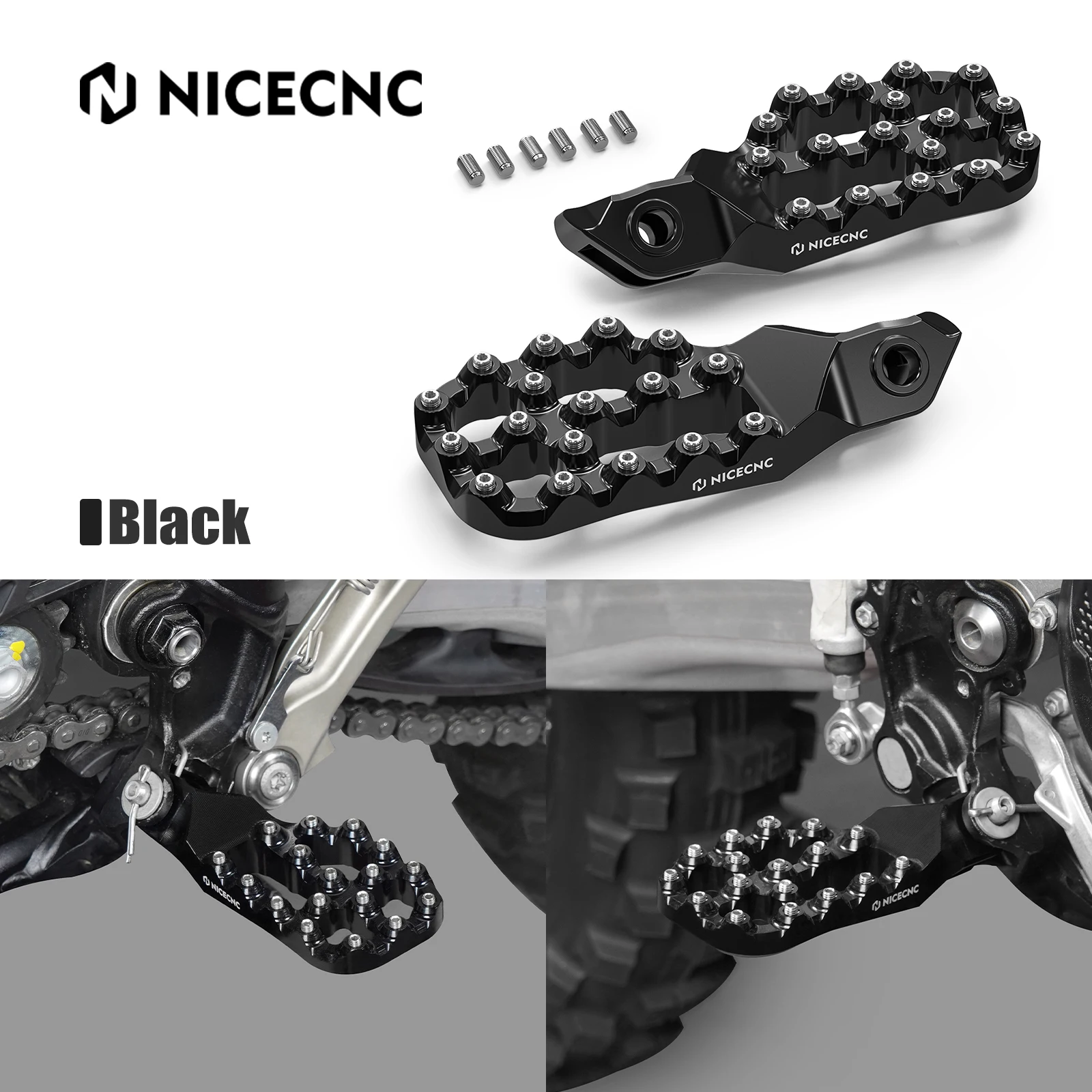 

NICECNC 2024 For KTM EXC 300 SX SXF 250 EXCF 350 XCW 500 XCF-W For Husqvarna TE 300 GasGas EC300 Extender Foot Pegs Footrests