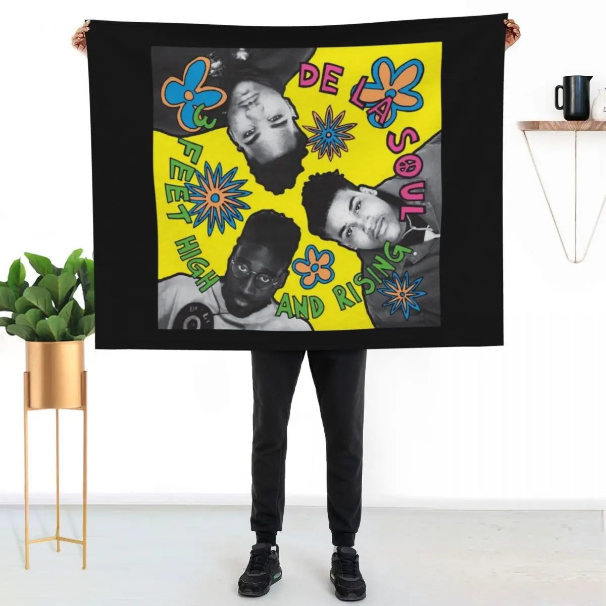 De La Soul 3 Feet High and Rising Album Cover Throw Blanket Summer Loose Kid'S Moving for winter decorative Blankets