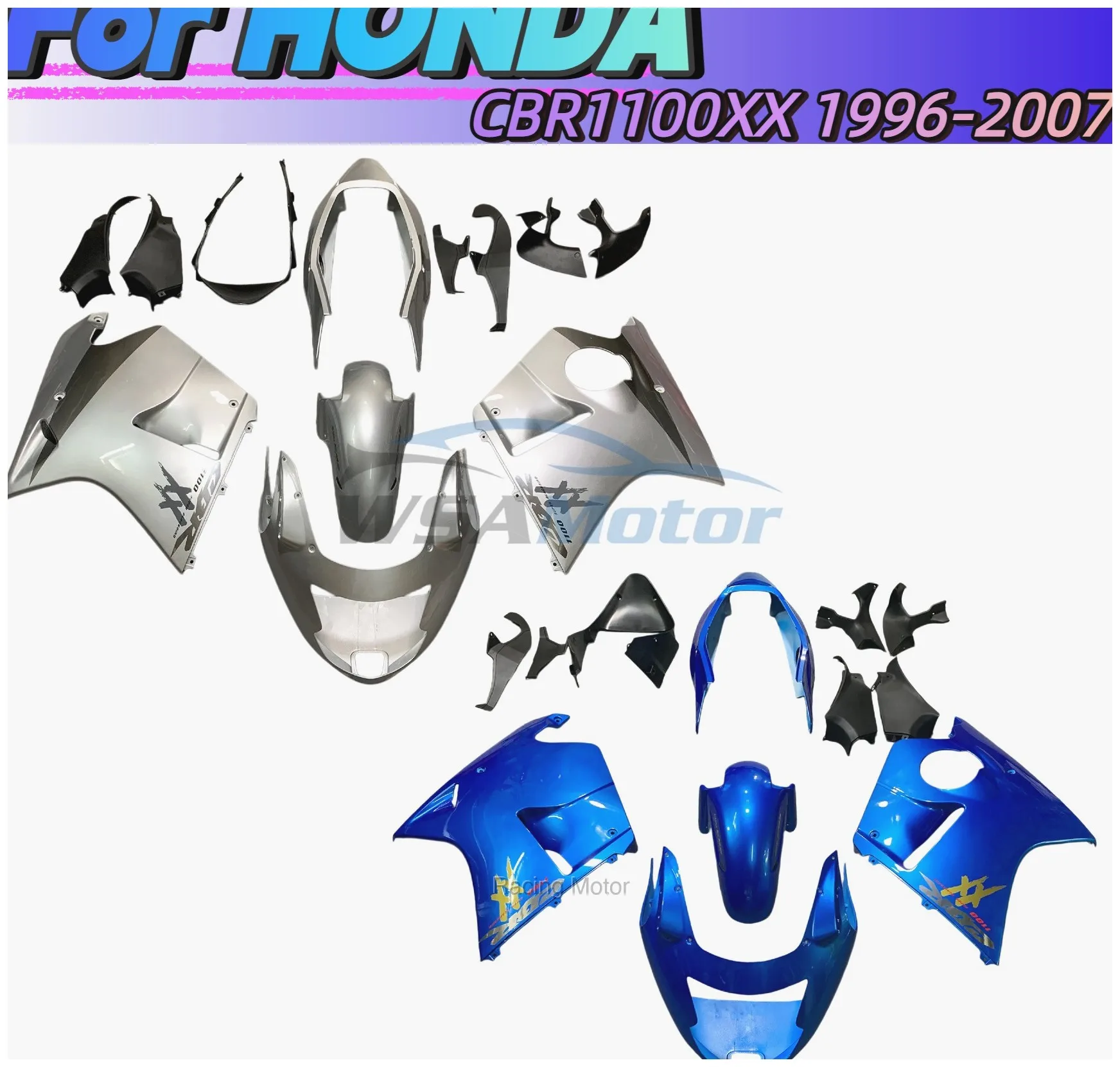 Motorcycle Fairing Body Kit - New For Honda CBR1100XX CBR 1100 XX Super Blackbird 1996-2007 Motorbike Head Front Upper Nose Inje