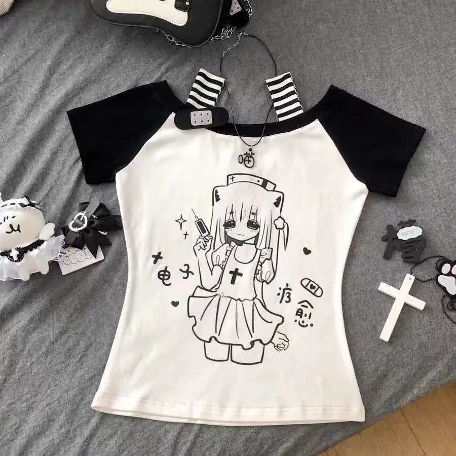 

White V-Neck Blouse Women Office Lady Korean Fashion Clothing Y2k Crop Top T-shirts Elegant Shirts Female Outwear Chic Vintage