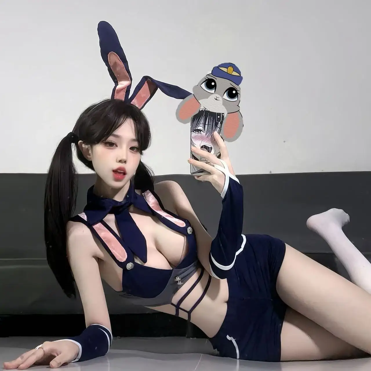 

Cosplay midnight rabbit police officer rabbit girl anime sexy cos uniform suit