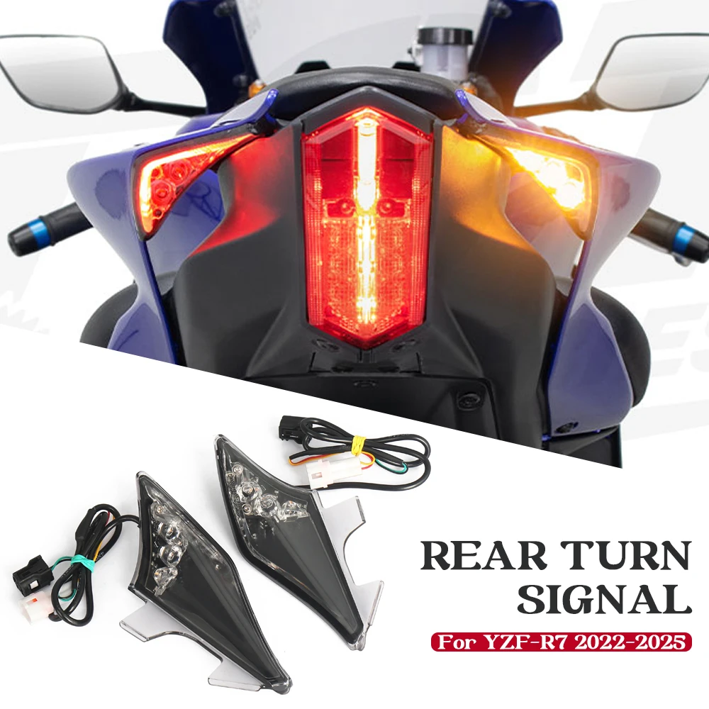 YZF-R7 2022 2023 2024 2025 دراجة نارية في الذيل LED المتكاملة الذيل ضوء لياماها YZF R7 YZFR7 LED بدوره مصباح إشارة #1