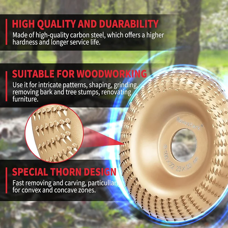 Disco de tallado de madera para amoladora angular, disco de lijado de muela moldeadora de madera, accesorio de amoladora angular para carpintería