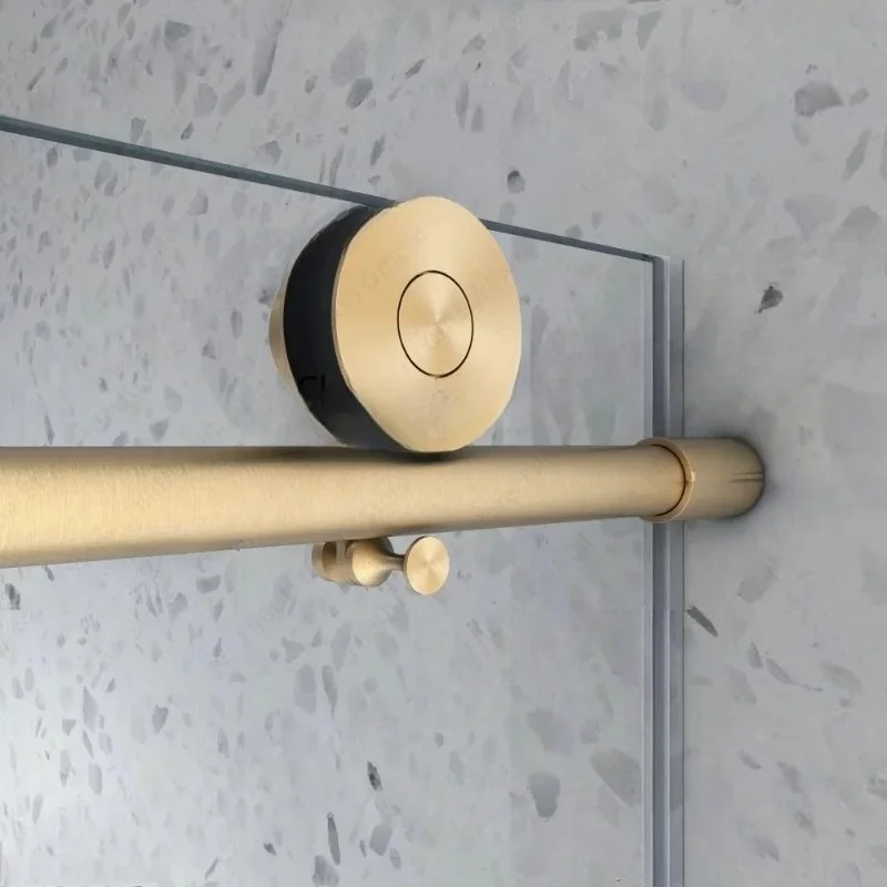 Frameless Sliding Shower Door Tempered Glass Soft Closing 70MM Pulleys Nano Coating 55-60