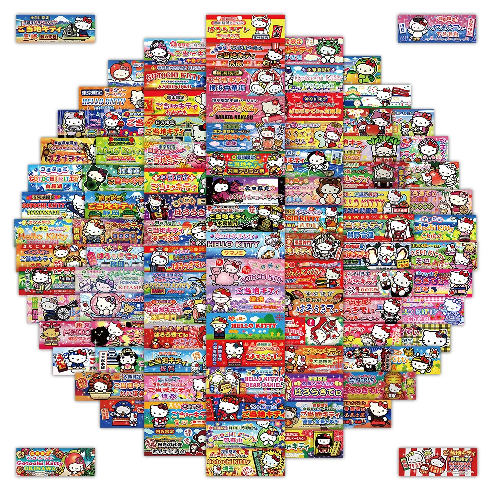 

103pcs Cartoon Hello Kitty Poster Graffiti Stickers Waterproof Decals Stickers For Laptop Thermos Ipad Diy Stickers Kids Gift