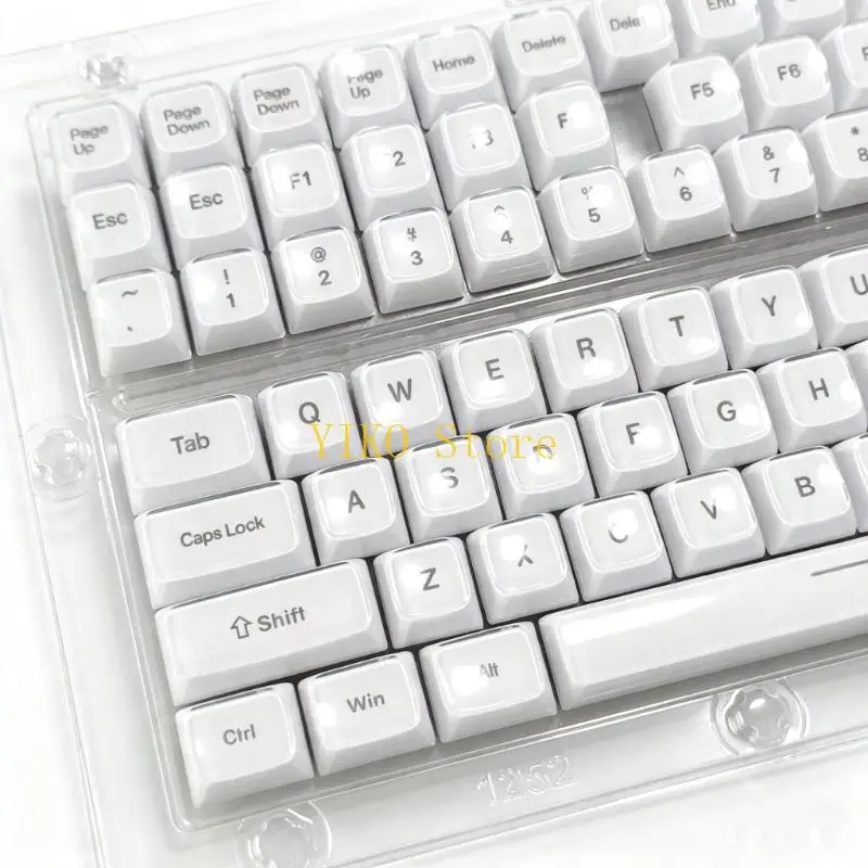 K32C Replacement Keycap Set for Mechanical Keyboard 132 MDA Profile Crystal Jellys Caps for MXes Stems and Customs Desks